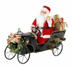 30" Musically Animated Santa In Classic Car