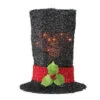 10" Lighted Black Tinsel Snowman Top Hat 2 10" Lighted Black Tinsel Snowman Top Hat -Christmas decorations Shop 0671401134
