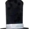 14" Black Hat With Silver Tinsel Edge