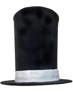 14" Black Hat With Silver Tinsel Edge