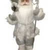 2 FT White Coat Santa With Bag & Staff -Christmas decorations Shop 0671401802