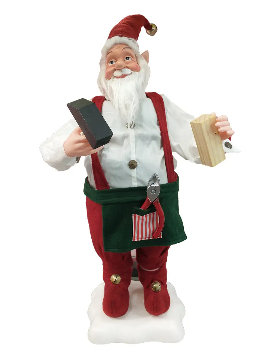 2 FT Animated Elf Santa With Hammer 5 2 FT Animated Elf Santa With Hammer - Image 3