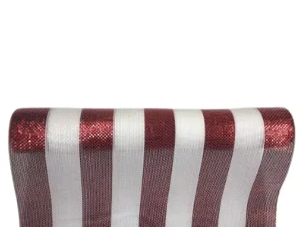 20" X 10 YD Red & White Mesh Ribbon 3 20" X 10 YD Red & White Mesh Ribbon