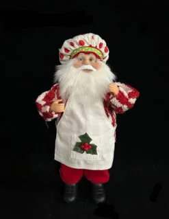 9" Red & White Santa With Apron