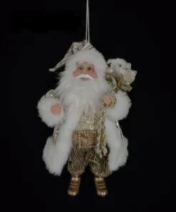 9" Champagne & White Santa Claus