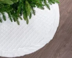 48" White Fuzzy Tree Skirt