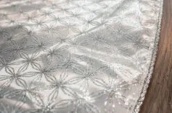 48" White & Silver Tree Skirt With Silver Edge Trim -Christmas decorations Shop 0671402121w