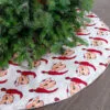 48" White & Red Santa Tree Skirt With Silver Edge Trim