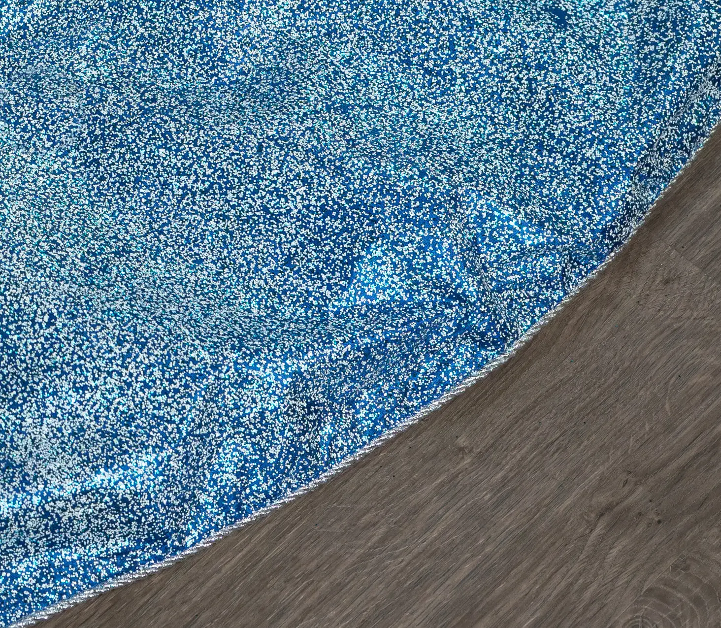 60" Arctic Blue Glitter Tree Skirt 4 60" Arctic Blue Glitter Tree Skirt - Image 2