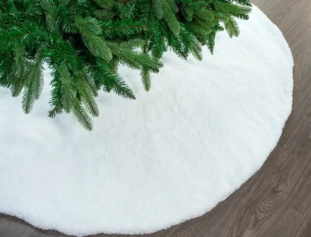 60" White Plush Tree Skirt 3 60" White Plush Tree Skirt