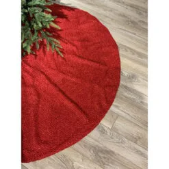 64" Red Chenille Knit Treeskirt