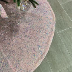 64" Sugar Plum Iridescent Pink Tree Skirt