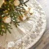 64" Metallic Dupion Beaded Snowflake Tree Skirt -Christmas decorations Shop 0671402310