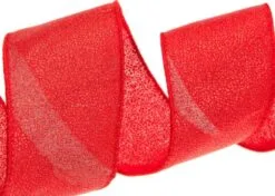 2.5" X 10 YD Red Metallic Ribbon Set Of 3