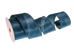 4" X 10 YD Navy Blue Velvet Ribbon Set Of 3