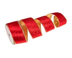 2.5" X 10 YD Red Ribbon With Gold Back Set Of 3 -Christmas decorations Shop 0671402491