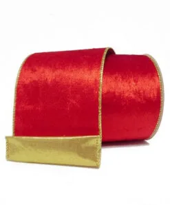 4" X 10 YD Red & Gold Back Ribbon Set Of 3