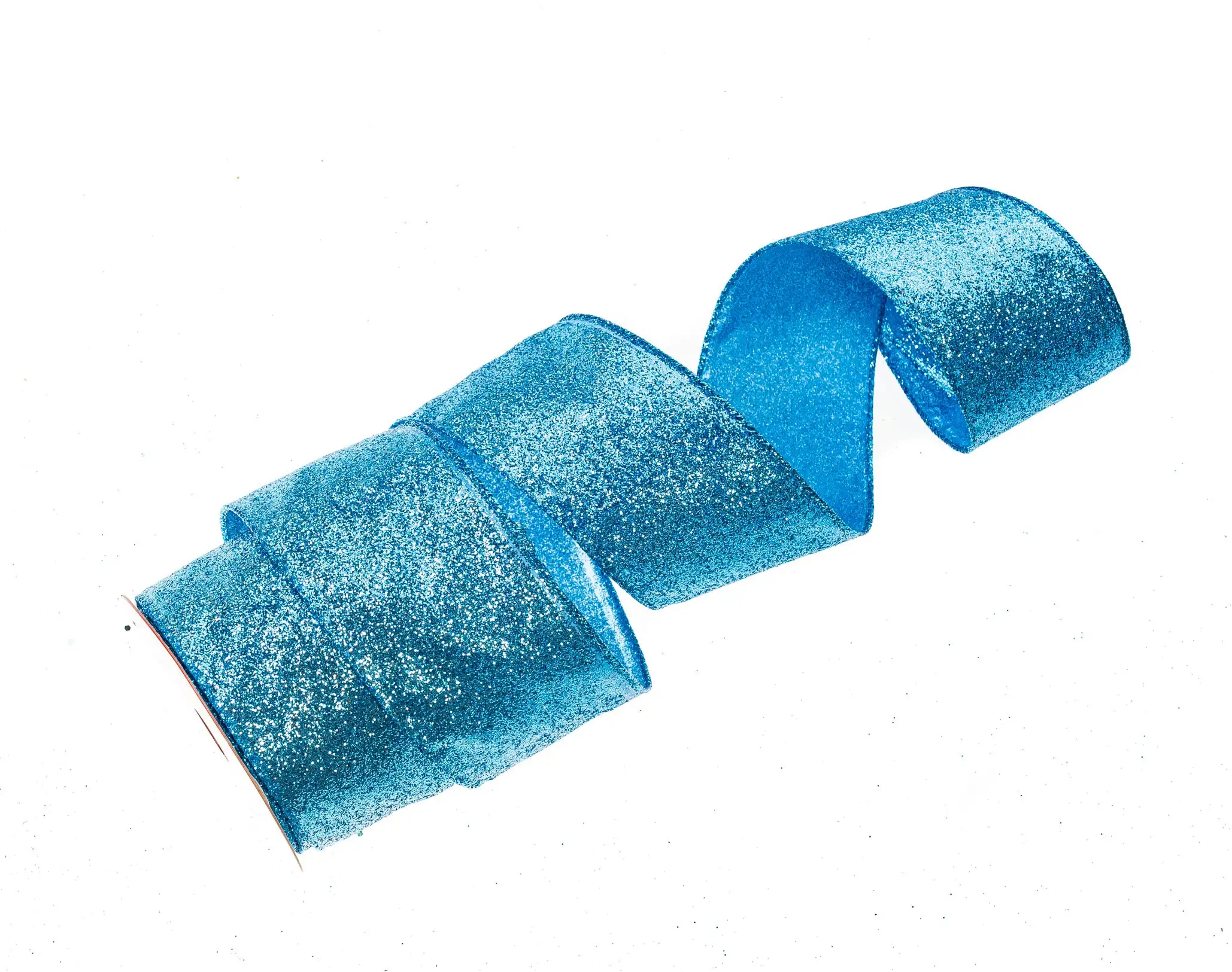 2.5" X 10 YD Turquoise Glitter Ribbon 3 2.5" X 10 YD Turquoise Glitter Ribbon