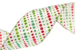 2.5" X 10 YD Polka Dots Ribbon Set Of 3 -Christmas decorations Shop 0671402756B