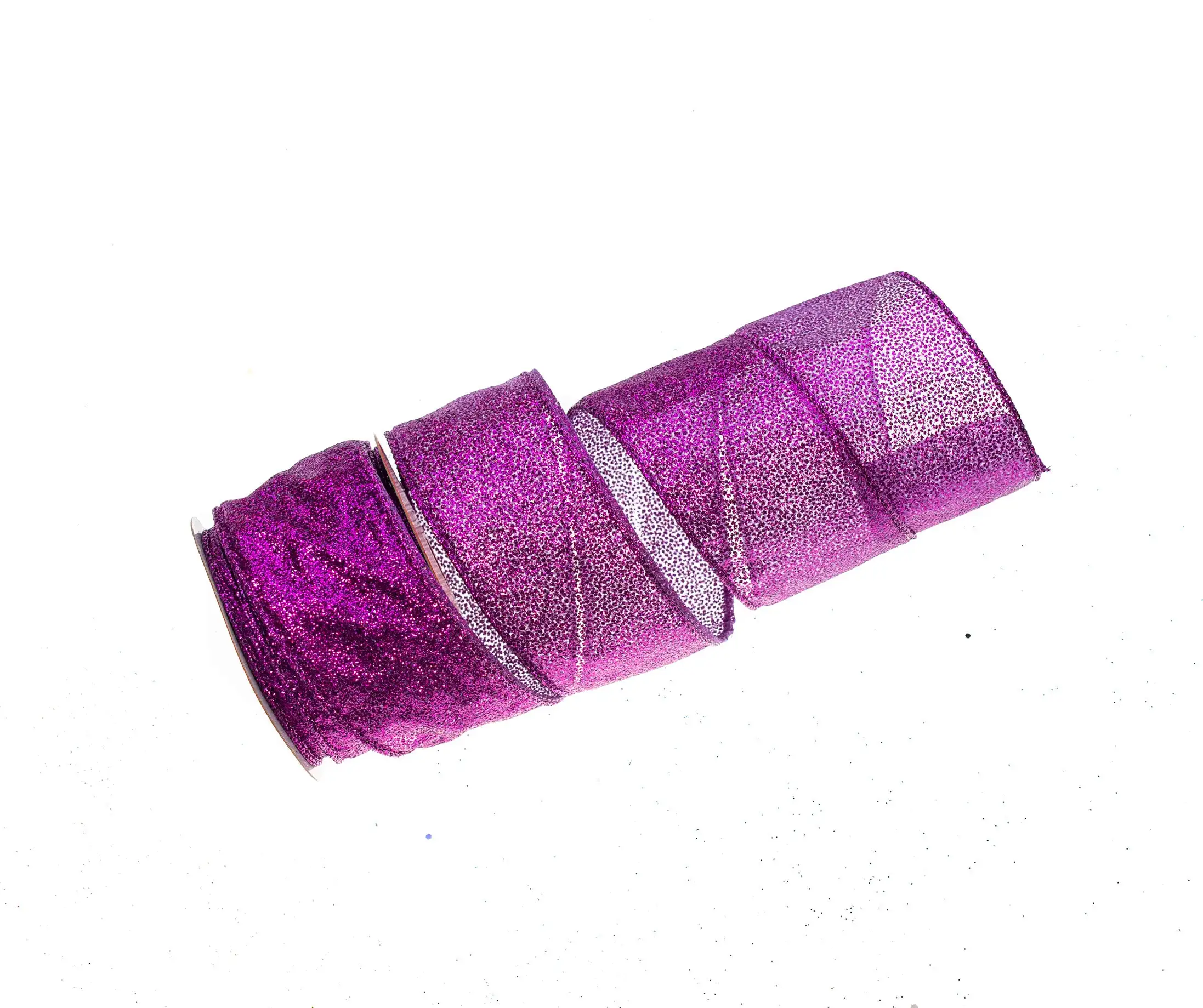 2.5" X 10 YD Purple Glitter Ribbon Set Of 3 3 2.5" X 10 YD Purple Glitter Ribbon Set Of 3