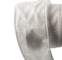 2.5" X 10 YD White Iridescent Glitter Ribbon Set Of 3 -Christmas decorations Shop 0671402808B