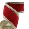 4" X 5 YD Red Velvet With Gold Crystal Edged Ribbon -Christmas decorations Shop 0671402995