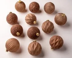 4" Copper Textured Glass Ball Set Of 12