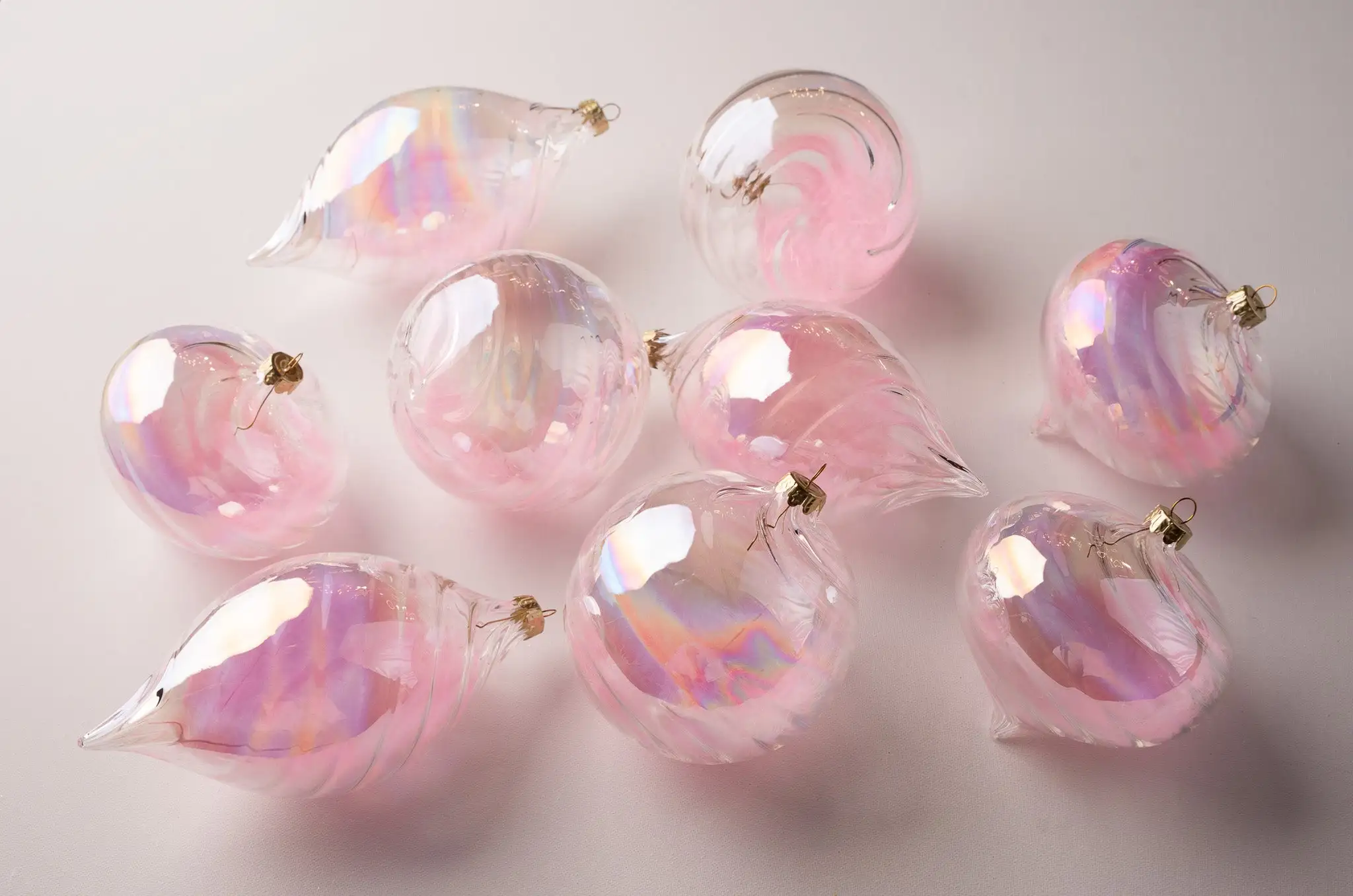 5" Pink Clear Ball Ornament Set Of 9 3 5" Pink Clear Ball Ornament Set Of 9