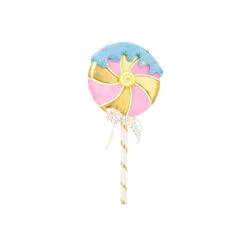 28" Pink & Gold Swirl Lollipop Pick With Blue Icing -Christmas decorations Shop 0671405718