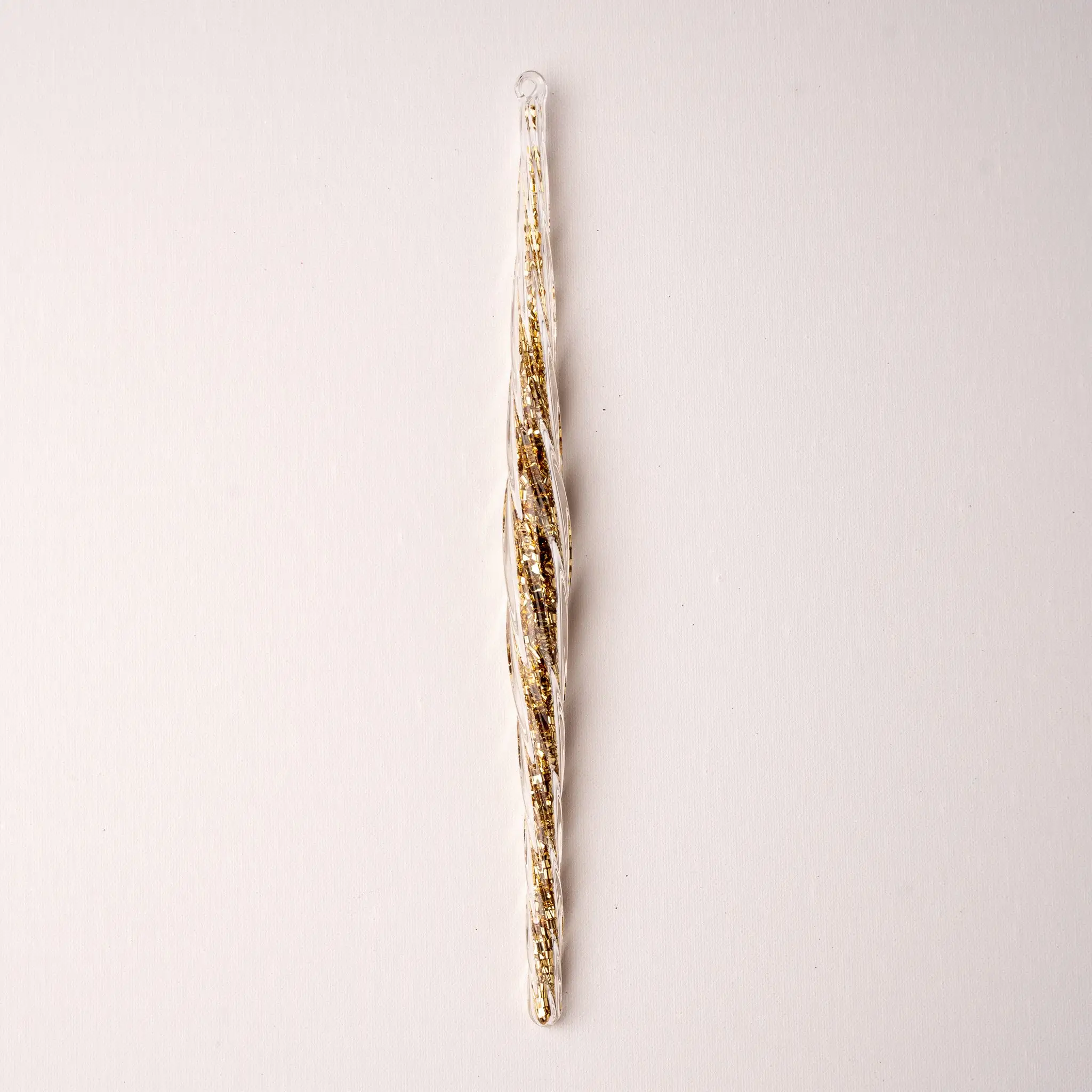 12" Gold Glitter Icicle Ornament Set Of 6 3 12" Gold Glitter Icicle Ornament Set Of 6