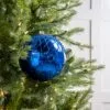 8" Blue Shiny Glass Ball Set Of 2 -Christmas decorations Shop 0671406652 1