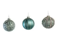 3" Blue Glass Assorted Set Of 12 7 3" Blue Glass Assorted Set Of 12 -Christmas decorations Shop 0671406703 1