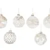 3" Glass Crystal Clear With Silver Accents Ornaments Assorted Set Of 12 -Christmas decorations Shop 0671406704