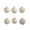 4" Glass White Ball Decorative Ornament Assorted Set Of 12 -Christmas decorations Shop 0671406709 1