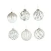 4" Crystal Silver & Glitter Ornament Assorted Set Of 12 -Christmas decorations Shop 0671406713