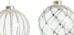 4" Crystal Silver & Glitter Ornament Assorted Set Of 12 7 4" Crystal Silver & Glitter Ornament Assorted Set Of 12 -Christmas decorations Shop 0671406713E