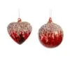 4" Red Heart & Ball Glitter Ornament Assorted Set Of 12 2 4" Red Heart & Ball Glitter Ornament Assorted Set Of 12 -Christmas decorations Shop 0671406720
