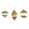 4" Crystal Gold Ornament With Gold Beads Set Of 12 -Christmas decorations Shop 0671406723A