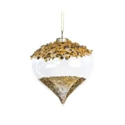 4" Crystal Gold Ornament With Gold Beads Set Of 12 -Christmas decorations Shop 0671406723 1