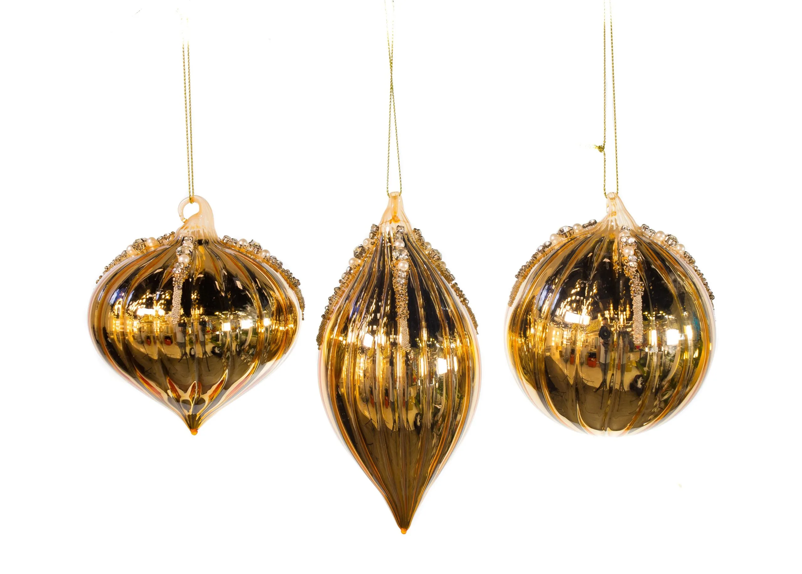 5" Crystal Gold Glass Assorted Set Of 12 4 5" Crystal Gold Glass Assorted Set Of 12 - Image 2