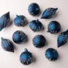 4" Blue Matte Decorative Ornaments Assorted Set Of 12 -Christmas decorations Shop 0671406733 1