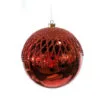 8" Red Lattice With Glitter Ball Set Of 4 -Christmas decorations Shop 0671406805W