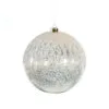 8" Pewter Lattice With Glitter Ornament Set Of 4 -Christmas decorations Shop 0671406806
