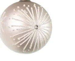 3" White With Glitter Assorted Ornament Set Of 12 -Christmas decorations Shop 0671406835 4