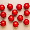 3" Red Matte With Red Glitter Assorted Ornament Set Of 12