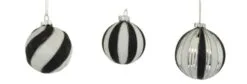 3" Black & White Assorted Ornament Set Of 12 -Christmas decorations Shop 0671406845