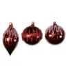 4" Shining Red With Red & Clear Beads Assorted Ornament Set Of 12 -Christmas decorations Shop 0671406861 1