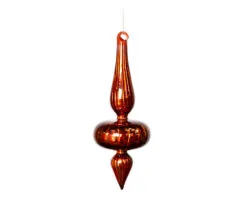 8" Shiny Red Glass Finial Set Of 2 -Christmas decorations Shop 0671406869 3