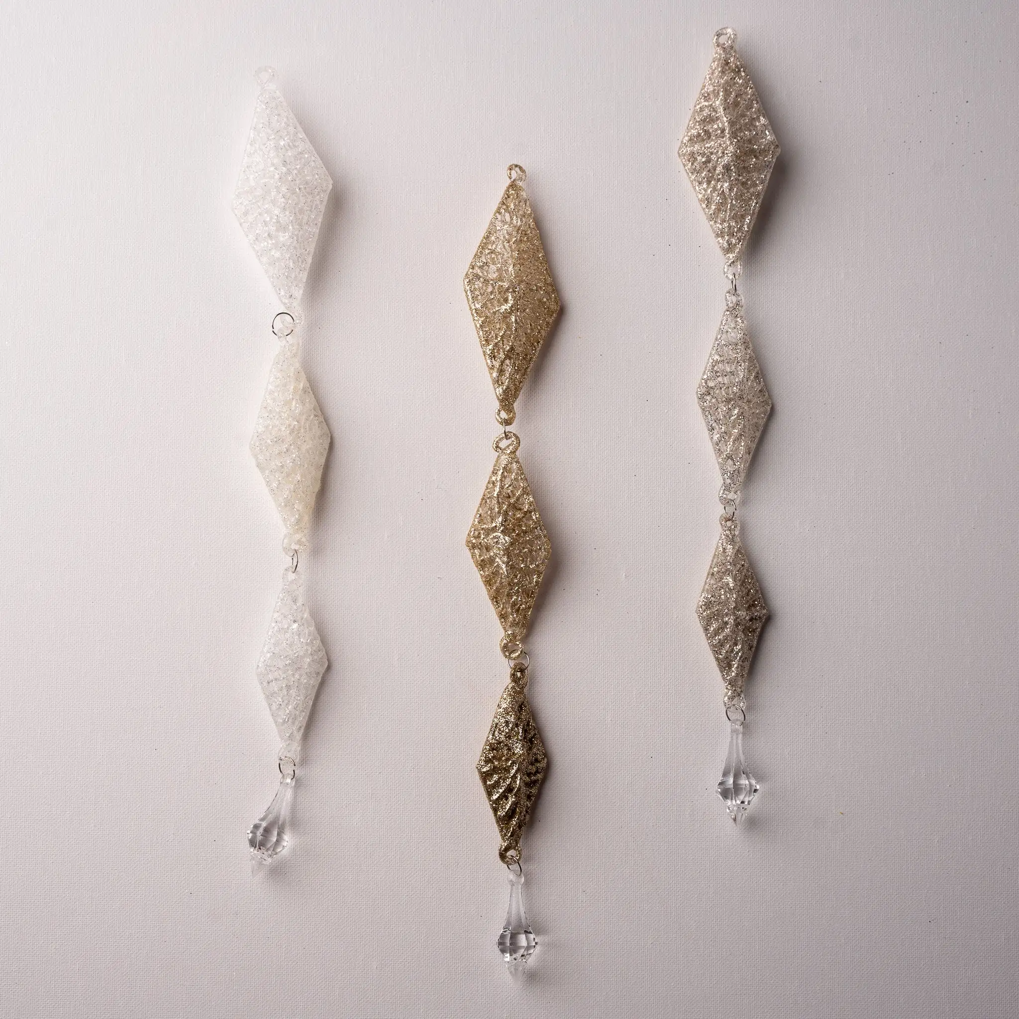 14" Assorted Glass Spun Hanging Drop Ornament Set Of 6 3 14" Assorted Glass Spun Hanging Drop Ornament Set Of 6