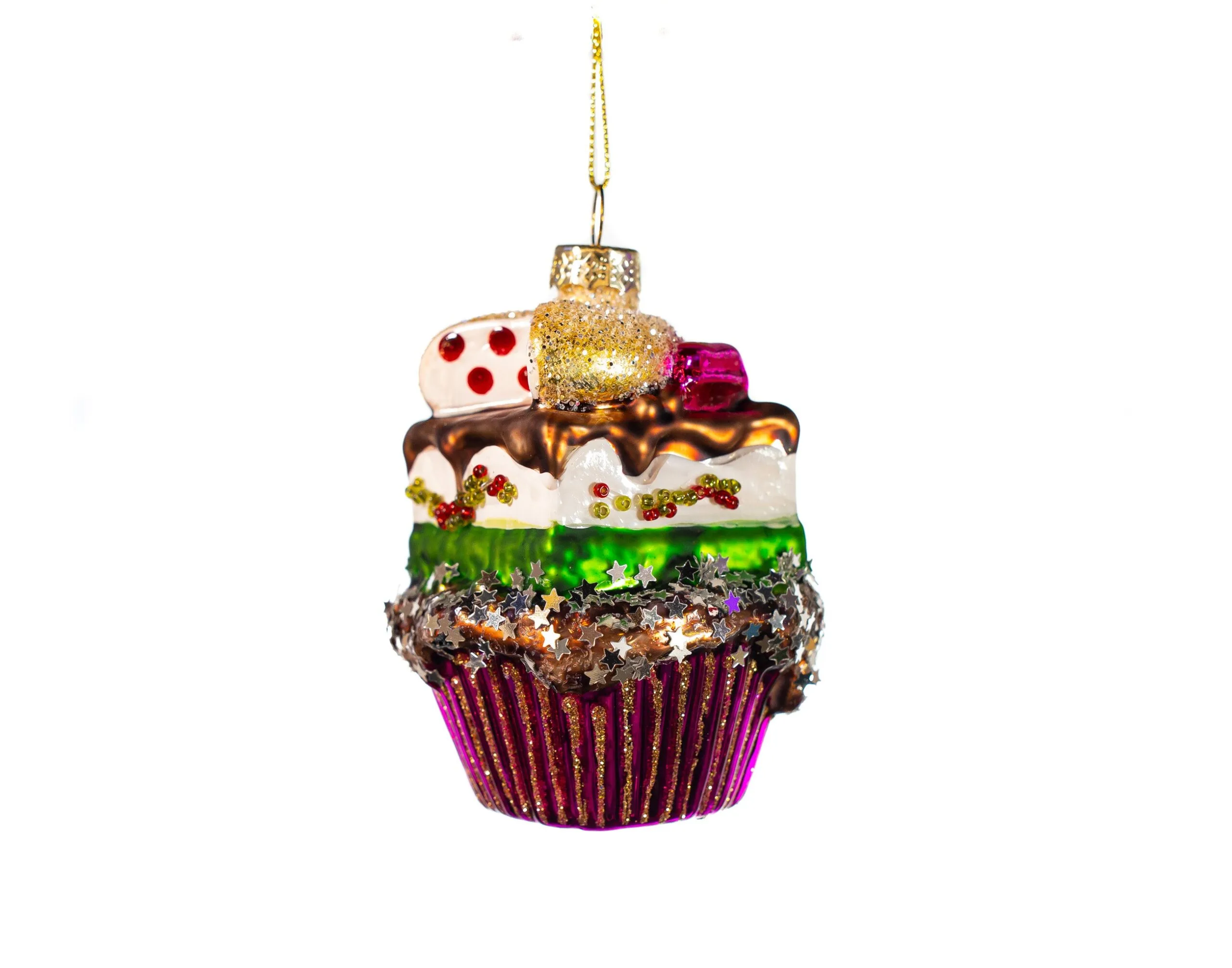 4" Layered Cupcake Assorted Ornament Set Of 6 4 4" Layered Cupcake Assorted Ornament Set Of 6 - Image 2